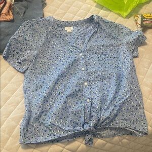 J. Crew Blue Floral Blouse